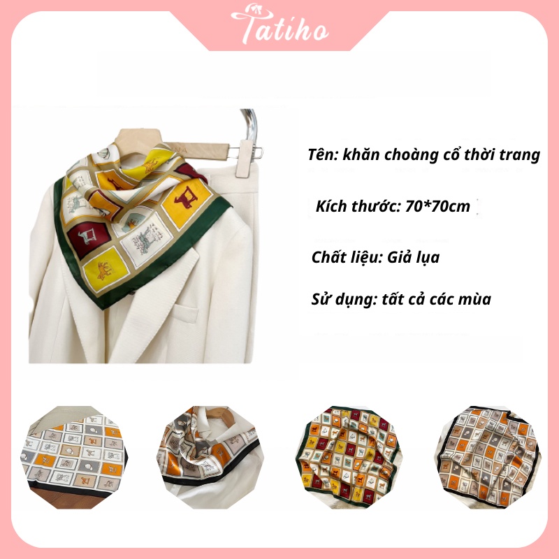 khăn choàng cổ lụa nhiều màu hình dạng thú đa dạng hoạ tiết dễ thương phông cách sang trọng - size 90x90 - Mã KL130