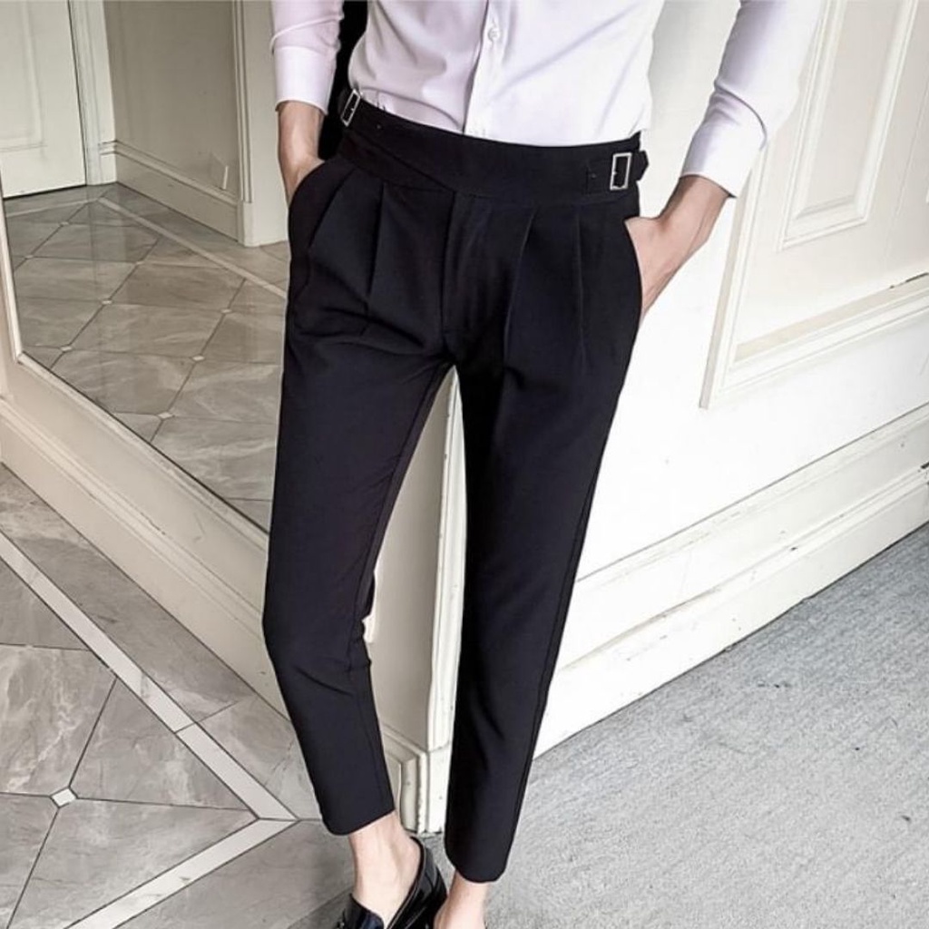 Quần âu nam mix khóa 2 bên , quần âu tây nam phom hàn ống côn , phong cách thời trang lịch lãm , chất liệu co giãn