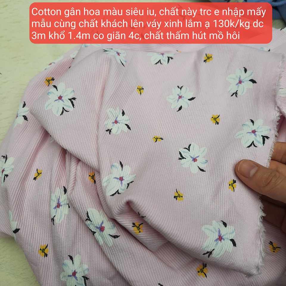 Vải cotton gân 65k/0.5kg
