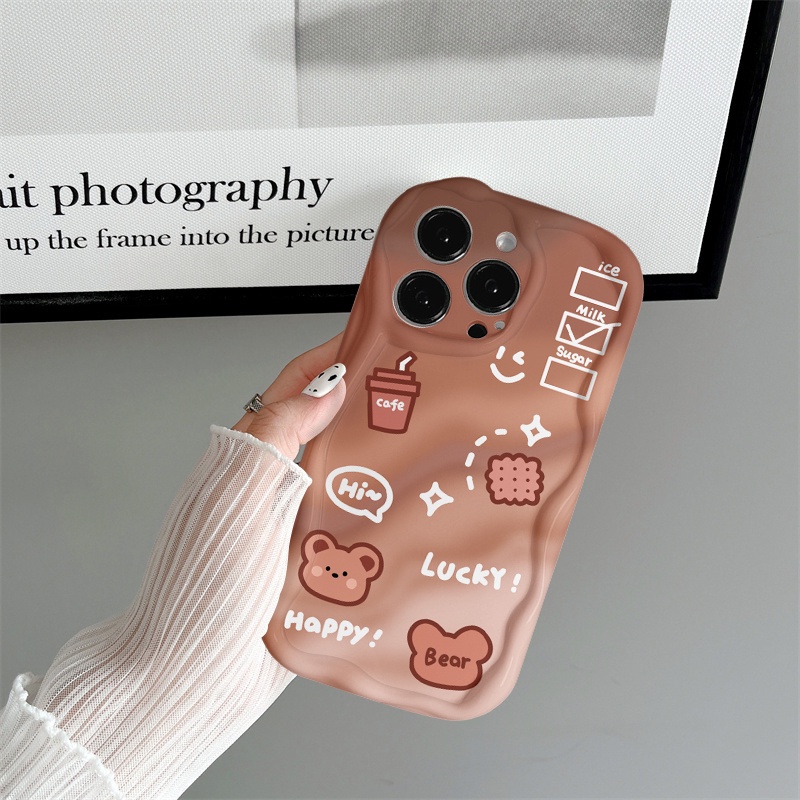 Ốp lưng iphone cạnh sóng gấu cafe 6/6splus/7/7plus/8/8plus/x/xs/11/12/13/14/pro/max/plus/promax - Awifi Y3-3