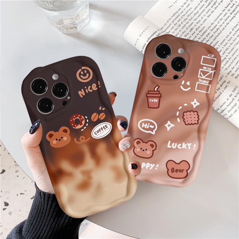 Ốp lưng iphone cạnh sóng gấu cafe 6/6splus/7/7plus/8/8plus/x/xs/11/12/13/14/pro/max/plus/promax - Awifi Y3-3