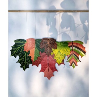 Bộ tranh treo tường Lá Phong vẽ tay từ gỗ decor nhà cửa, tranh gỗ, lá decor treo tường, tranh gỗ decor
