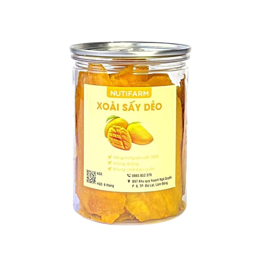 Xoài sấy dẻo không đường 250gr, trái cây sấy đặc sản đà lạt