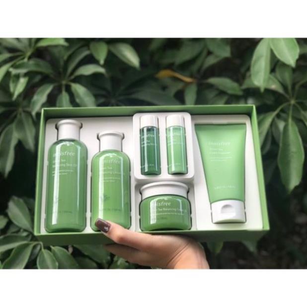 . ♥ Bộ Kem Dưỡng Trắng Da Set INNISFREE Trà Xanh 6 Món Hàn Quốc Chính Hãng .