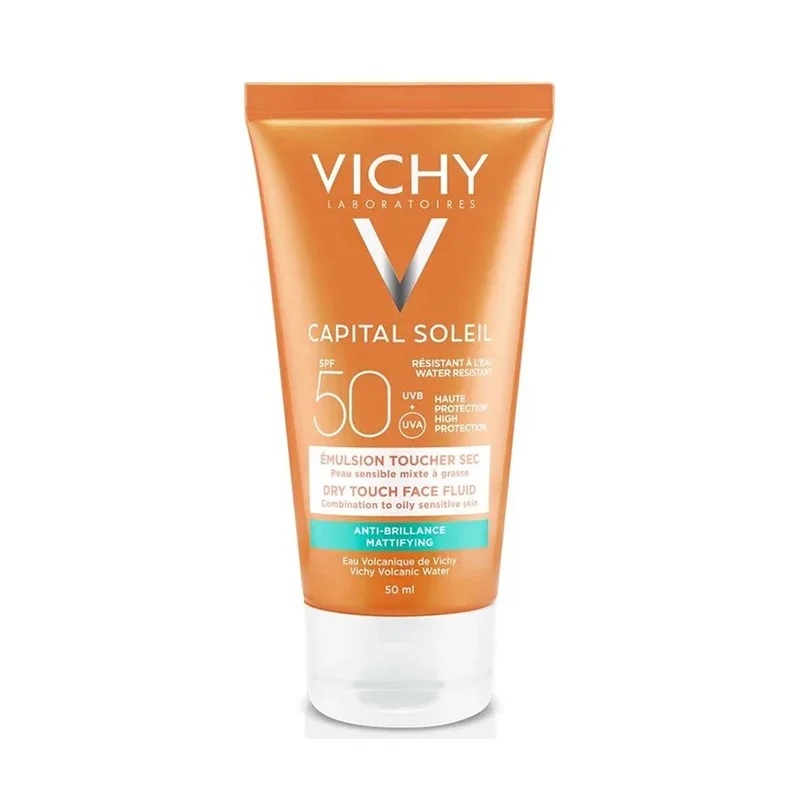 Kem Chống Nắng Cho Da Dầu, Mụn, Nhạy Cảm Emulsion Vichy Mattifying Dry Touch Face Fluid SPF 50+