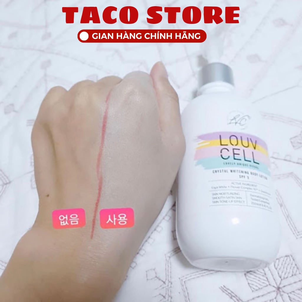 Kem Dưỡng Ẩm Trắng Da Body Louv Cell Crystal Whitening Body Lotion 120ml và 250ml