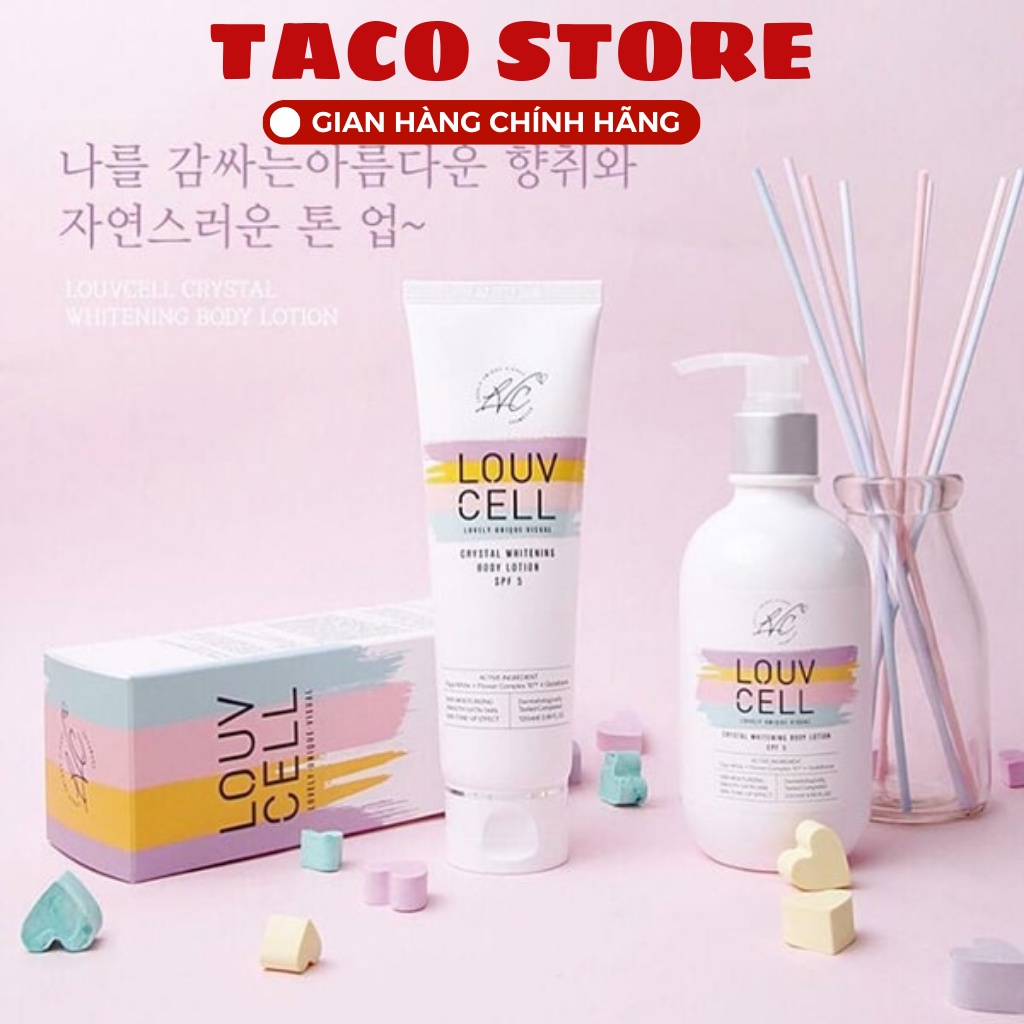 Kem Dưỡng Ẩm Trắng Da Body Louv Cell Crystal Whitening Body Lotion 120ml và 250ml