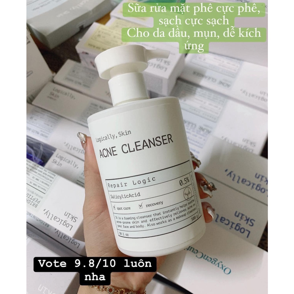 Sữa rửa mặt sinh học LOGICALLY SKIN ACNE CLEANSER 300ml