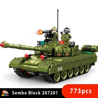 Đồ chơi lắp ráp xe tăng bọc thép T80, Sembo block 207201, Mô hình xe tank