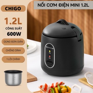 Nồi cơm điện mini chigo đa năng dung tích 1,2l, thích hợp cho 2 người ăn, nấu hầm súp
