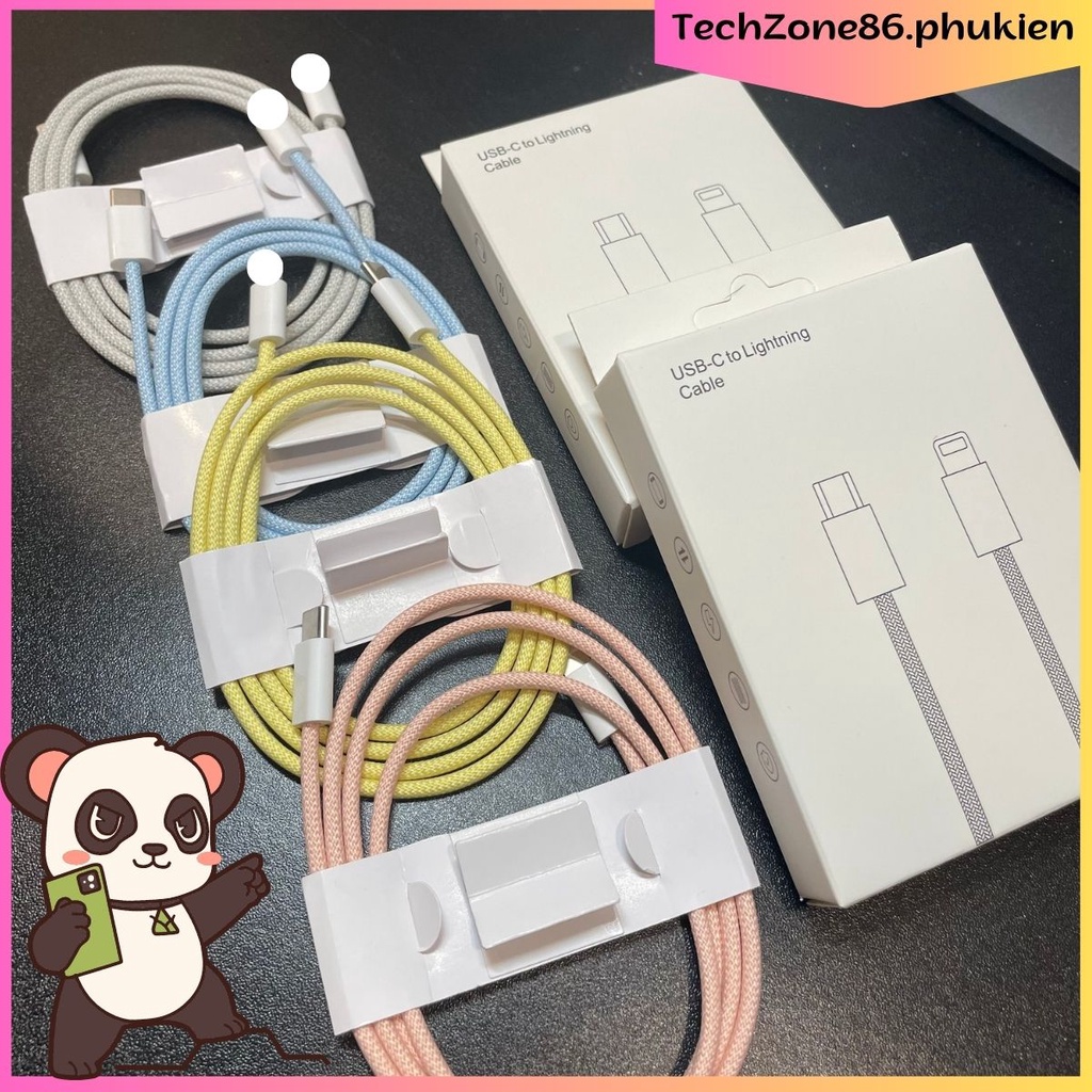 Dây cáp sạc nhanh 20w cho 8+,XSmax,11,12,13,14 bọc dù chống rối