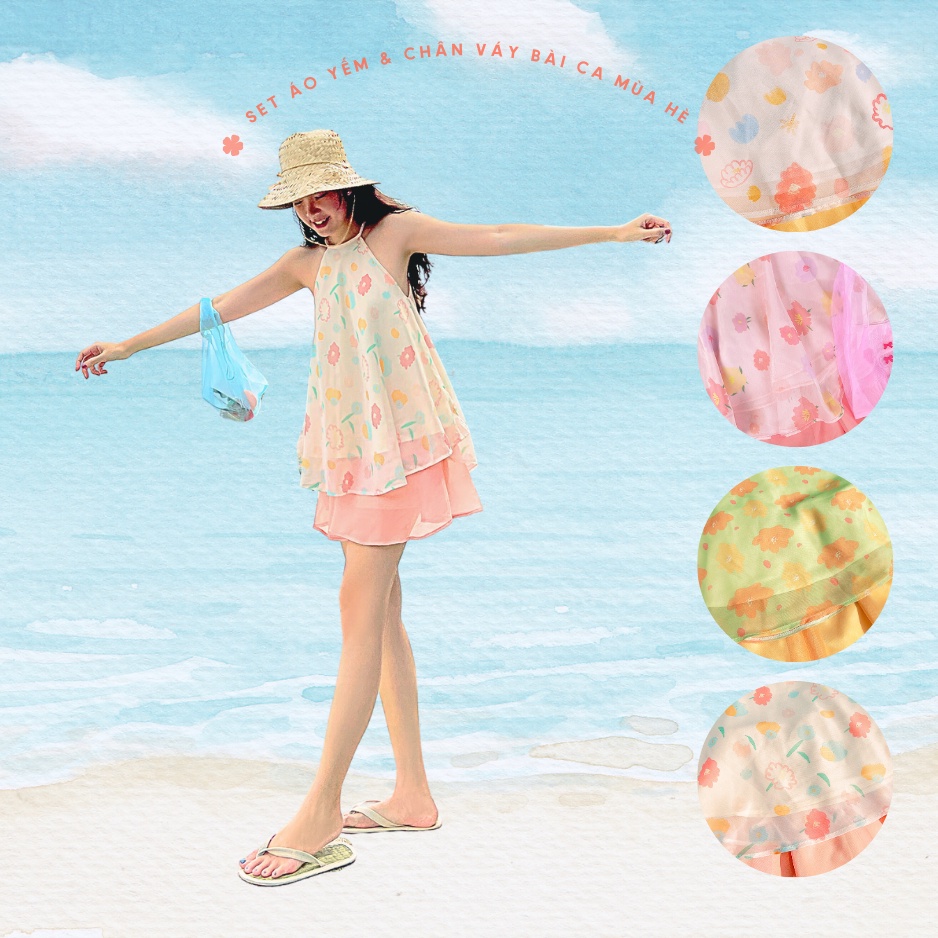 Sumire Store SET Áo yếm và Chân váy Bài ca mùa hè - 04 màu