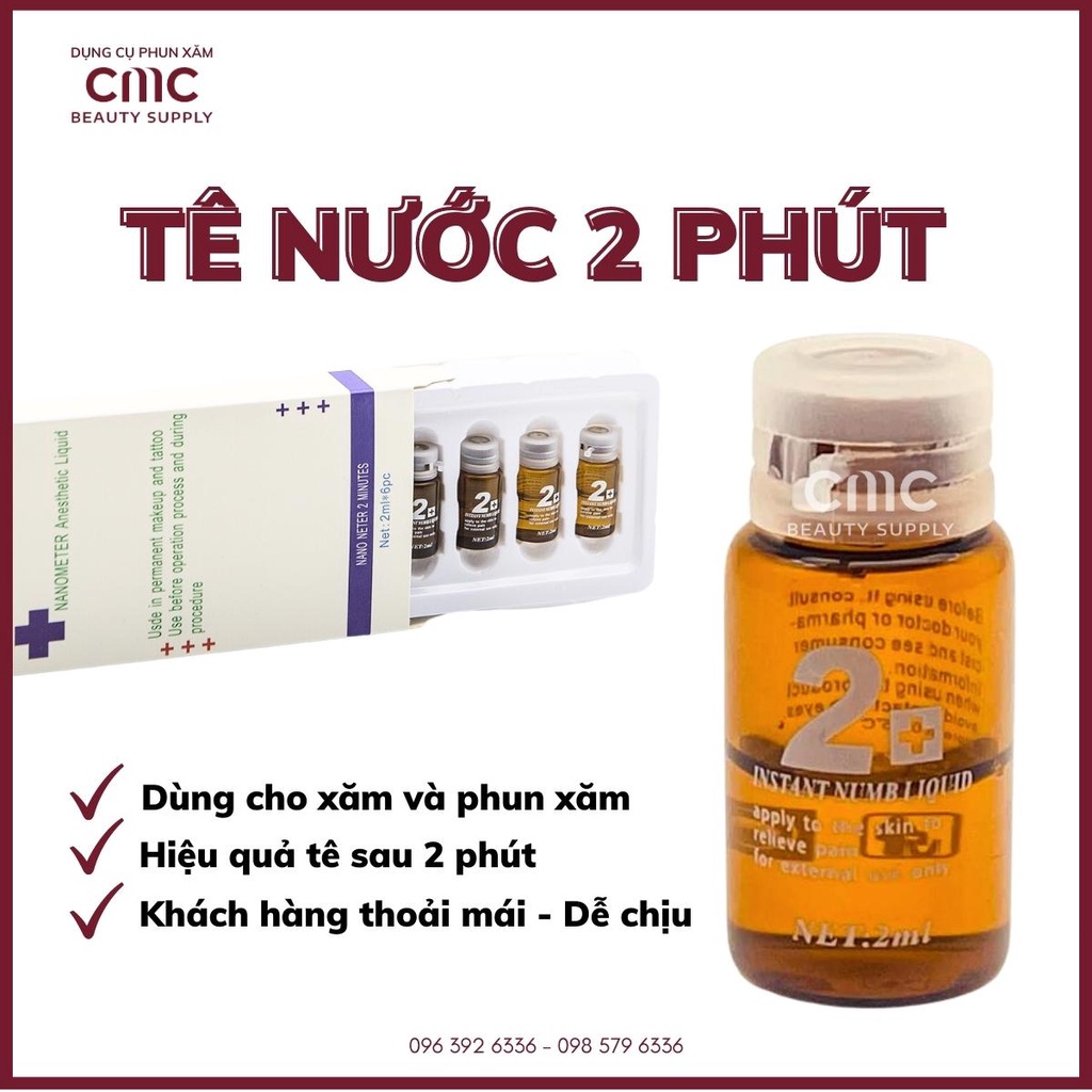Nước Ủ T xăm 2 phút Nanometer (6 ống 2ml) DCPX CMC Beauty
