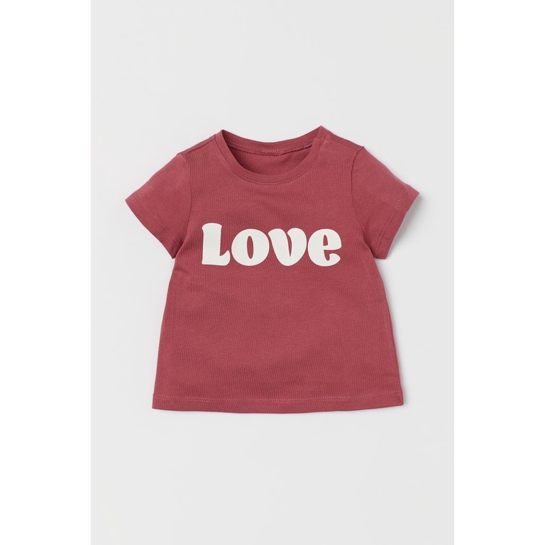 Áo phông hồng butterfly Love 0932174 HM H&M_hàng chính hãng authentic