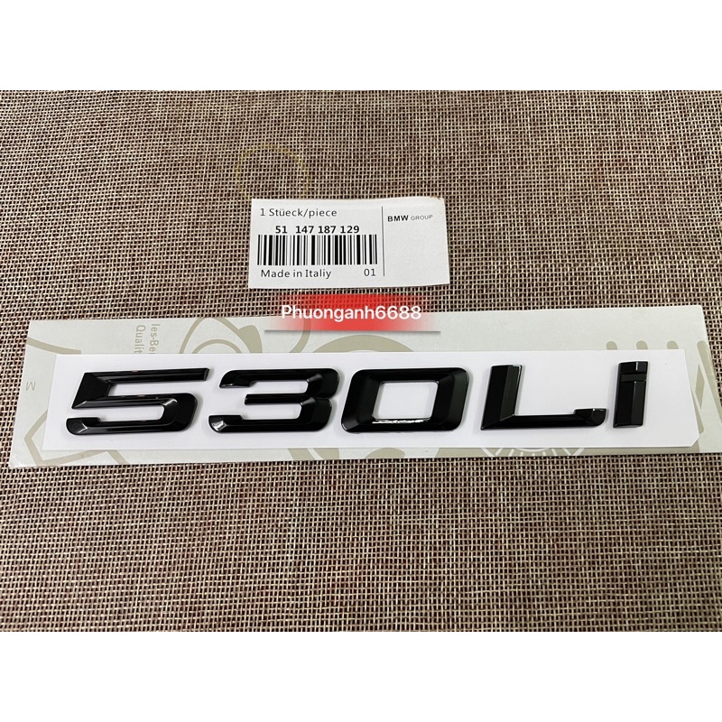 Chữ bmw 530li - tem 530li- Logo 530i bmw