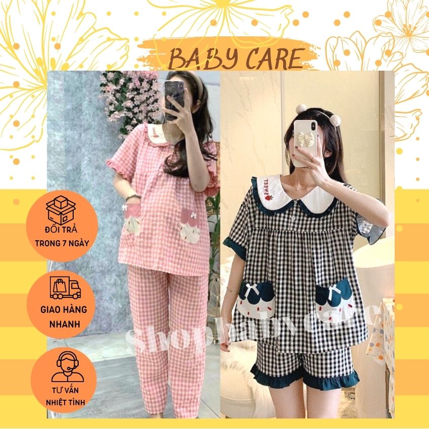 BỘ BẦU TRƯỚC VÀ SAU SINH CỘC TAY XINH XẮN- BỘ KẺ THIẾT KẾ CỔ BÈO DỄ THƯƠNG