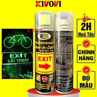 Sơn Dạ Quang Phát Sáng Ban Đêm Bosny THÁI CHÍNH HÃNG- Sơn Xịt Huỳnh Quang -Sơn Phản Quang Phát Sáng Kivovi