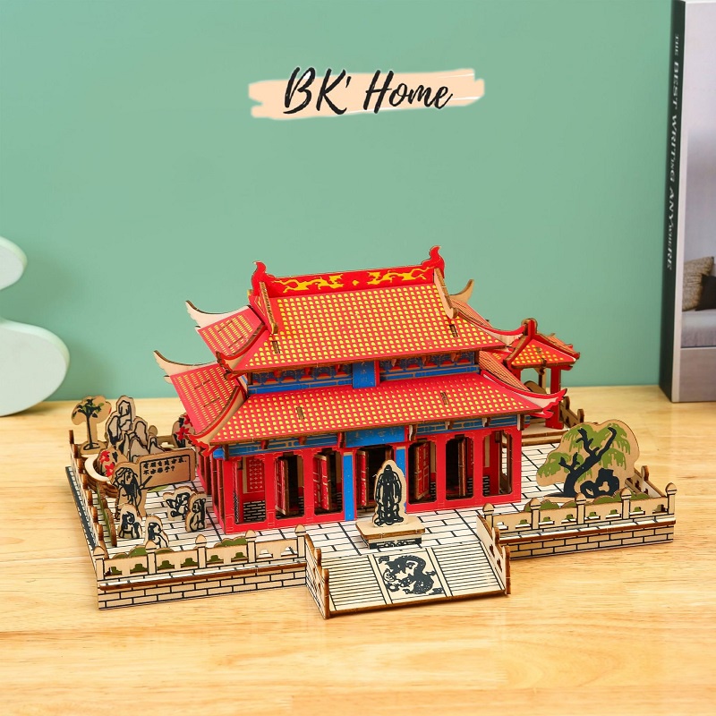 Đồ chơi lắp ráp 3D gỗ Birkeetoys mô hình Khổng Tử Viện cắt laser