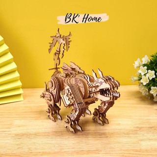 Đồ chơi lắp ghép 3D gỗ Birkeetoys mô hình Robot Khủng Long Ravage cắt laser