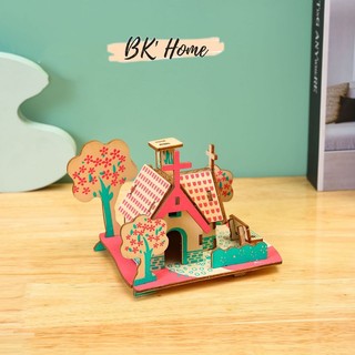 Mô hình lắp ráp 3D gỗ - Mini Dream Cottage House cắt laser Birkeetoys