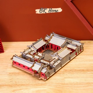 Đồ chơi lắp ghép bằng gỗ 3D Birkeetoys mô hình Tứ Hợp Viện