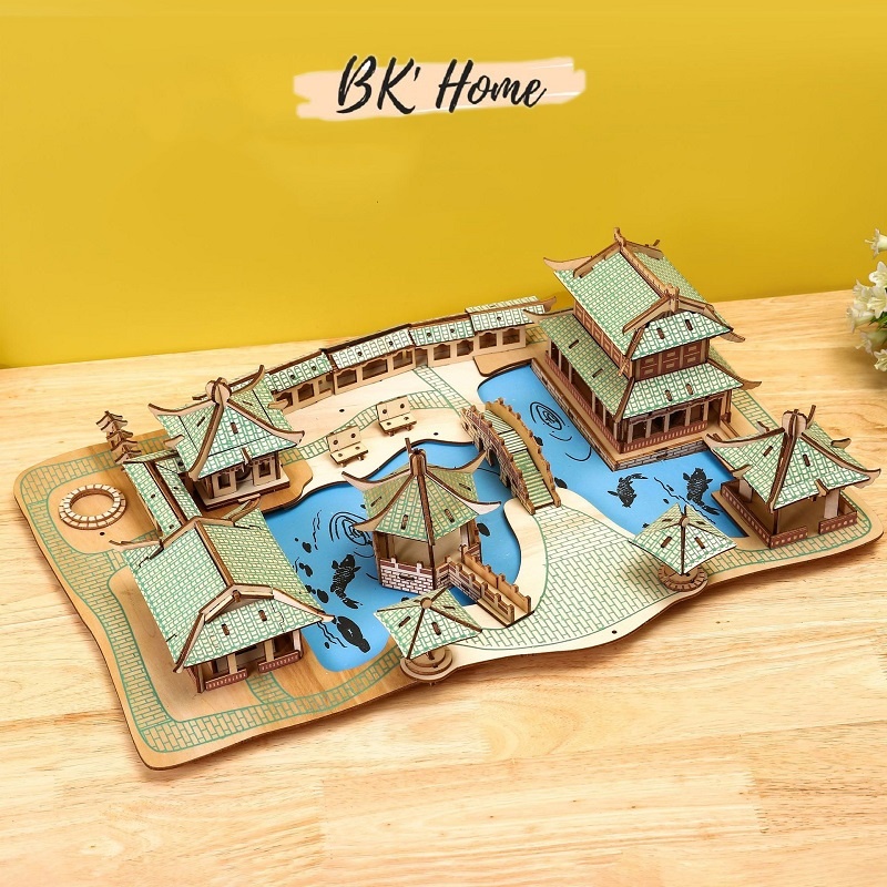 Đồ chơi lắp ráp 3D gỗ Birkeetoys mô hình vườn Tô Châu