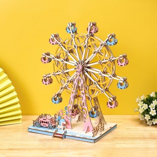 Đồ chơi lắp ráp gỗ 3D Birkeetoys- mô hình Vòng quay Ferris kỳ diệu- cắt lazer