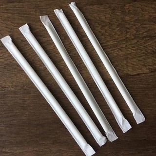 6 ống hút giấy Phi 6 | Phi 8 | Phi 12 BỌC MÀNG dùng 1 lần COGIGROUP  k3