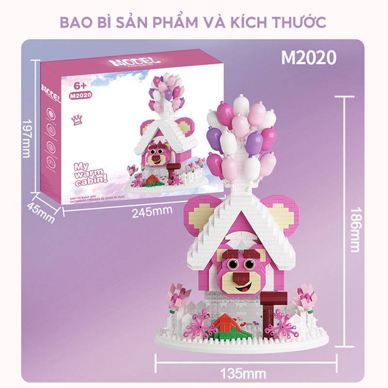 Bộ Đồ Chơi Lắp Ráp M2020 Hình Trái Dâu Tây / Chú Gấu Dễ Thương Cho Bé