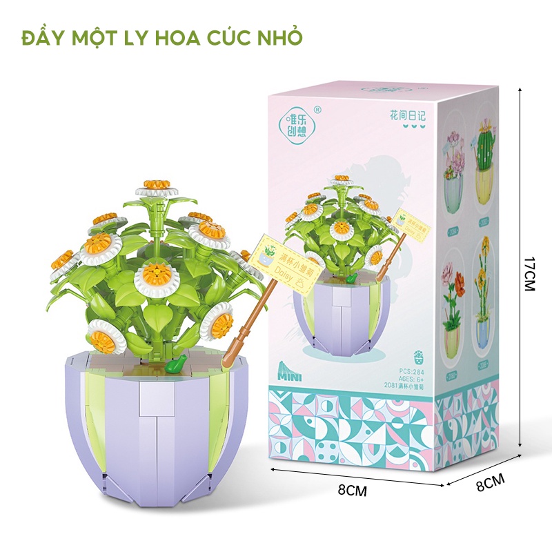 Đồ chơi lắp ráp hình chậu hoa 2080-2089