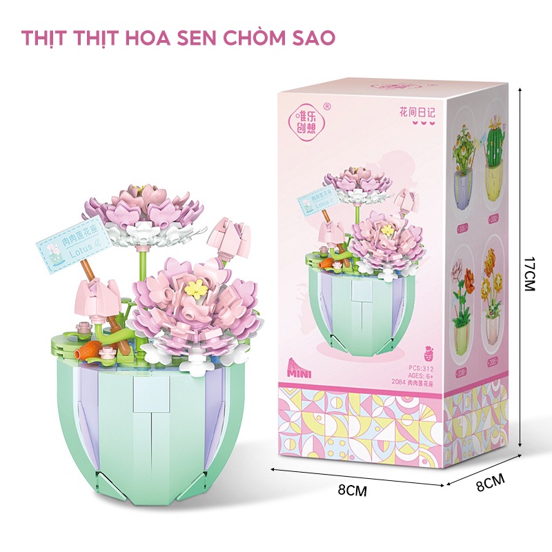 Đồ chơi lắp ráp hình chậu hoa 2080-2089