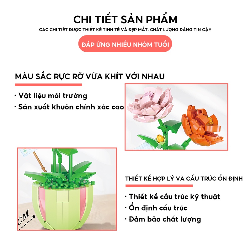 Đồ chơi lắp ráp hình chậu hoa 2080-2089