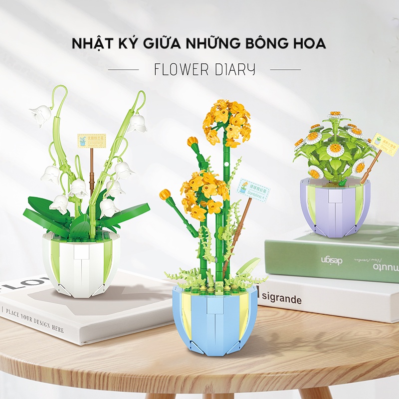 Đồ chơi lắp ráp hình chậu hoa 2080-2089