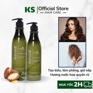 Gel bóp tóc uốn xoăn, kem tạo kiểu giữ nếp tóc uốn xoăn sóng xoăn siêu dưỡng ẩm bóng mượt chống rối Karseell Macca 500ml
