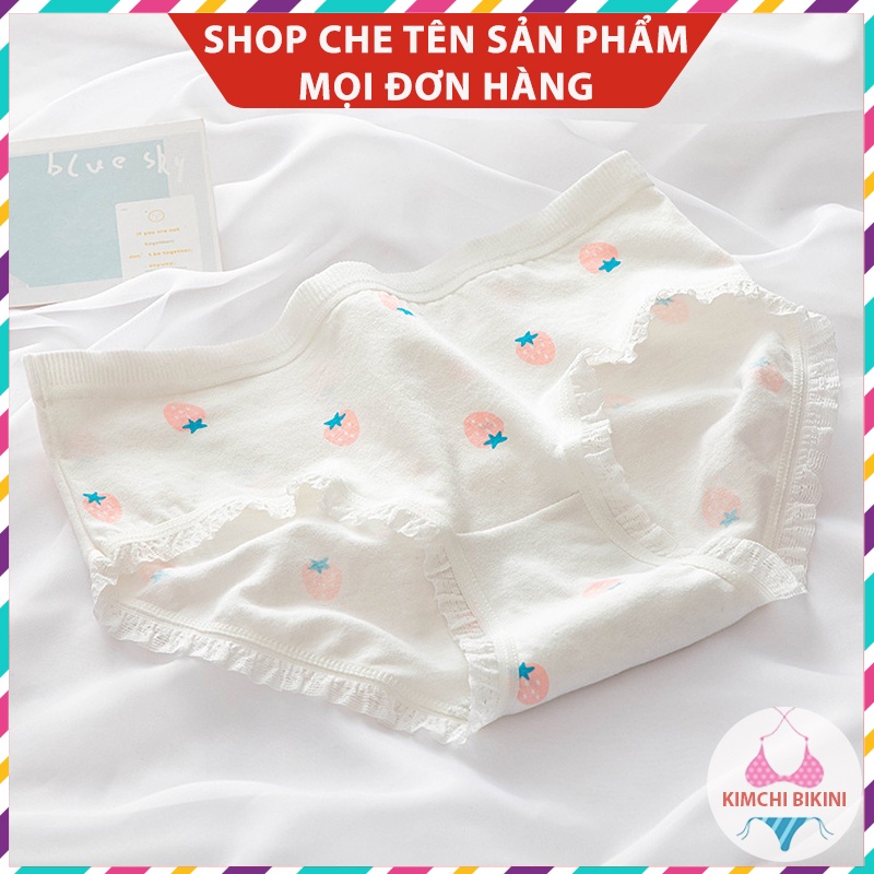 Quần con nữ cotton cạp thấp chống viêm KIMCHIBIKINI quần nhỏ nữ cao cấp in hình dễ Thương QL038