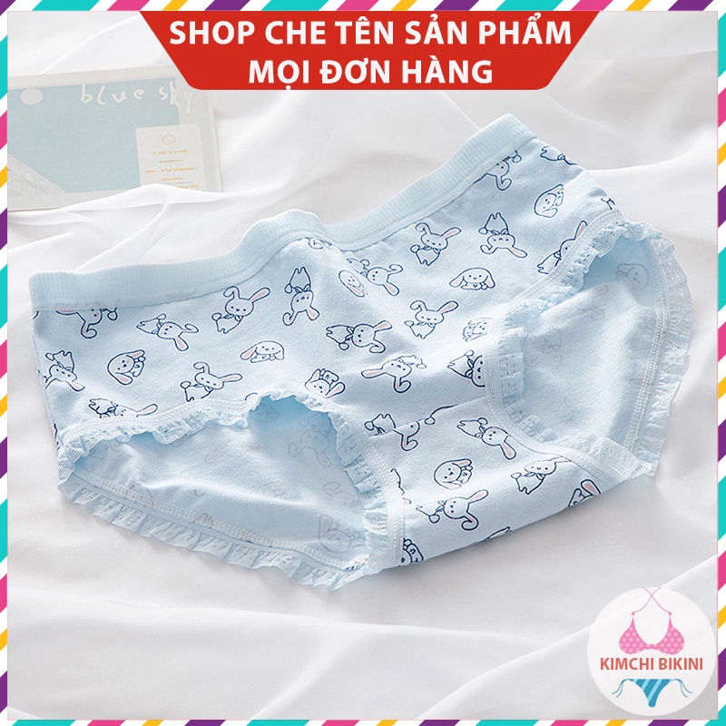 Quần con nữ cotton cạp thấp chống viêm KIMCHIBIKINI quần nhỏ nữ cao cấp in hình dễ Thương QL038