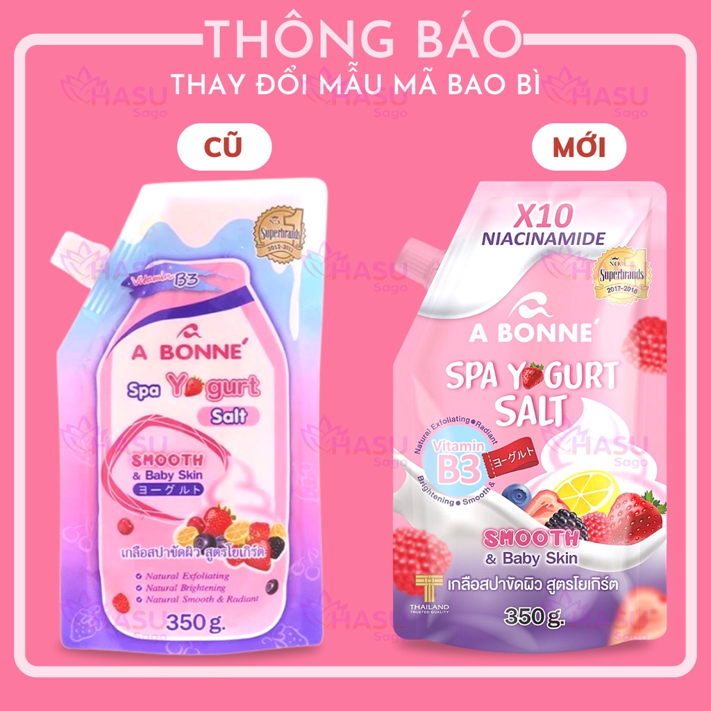 Muối Tăm Sữa Bò A bonne - Tẩy Tế Bào Chết Body Và Da Mặt Thái Lan Hương Sữa Chua 350g