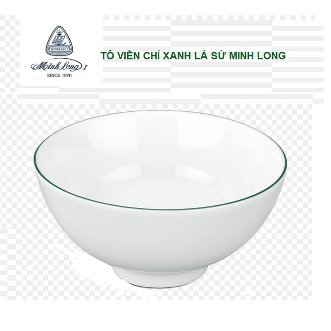 Tô sứ Minh Long viền xanh lá 15,18,20cm - tô sứ minh long viền xanh lá