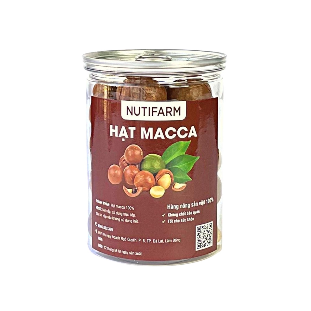 Hạt macca sấy nứt vỏ 300gr NutiFarm loại 1 tặng kèm dụng cụ tách vỏ, đặc sản đà lạt