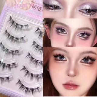 5 Cặp lông mi giả màu đen mỏng nhẹ chất lượng