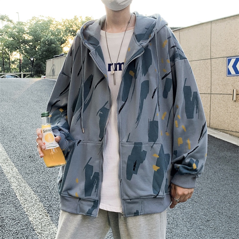 Áo Hoodie Nam Thời Trang Graffiti Rộng Rãi Cảm Giác Cao Cấp Phong Cách Hip Hop Mỹ