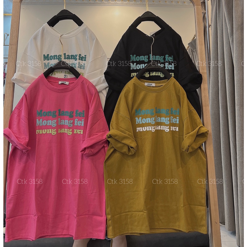 Áo Phông 3158 Dáng Rộng Chữ Mong Chất Cotton Khô Ctk Nam Nữ Unisex - Áo Thun Tay Lỡ Bigsize Ngắn Tay