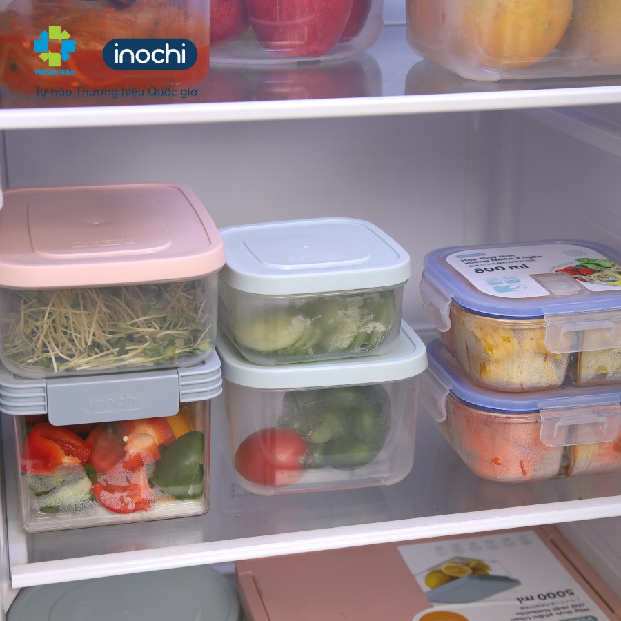 Hộp đựng thực phẩm tritan inochi chữ nhật Hokkaido 500-1000-2000-3500-5000ml trữ đông tủ lạnh
