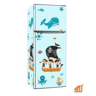 Combo 3 mặt giống nhau - CƯỚP BIỂN - Decal trang trí tủ lạnh