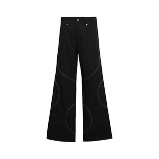 Quần kaki Maverik hoạ tiết ống loe đen