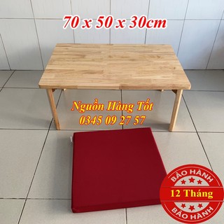 Bàn Trà Gỗ Cao Su Xếp Gọn NAGA 70x50x30cm Dùng Ngồi Làm Việc, Bàn Ăn, Gaming - BH 12 Tháng