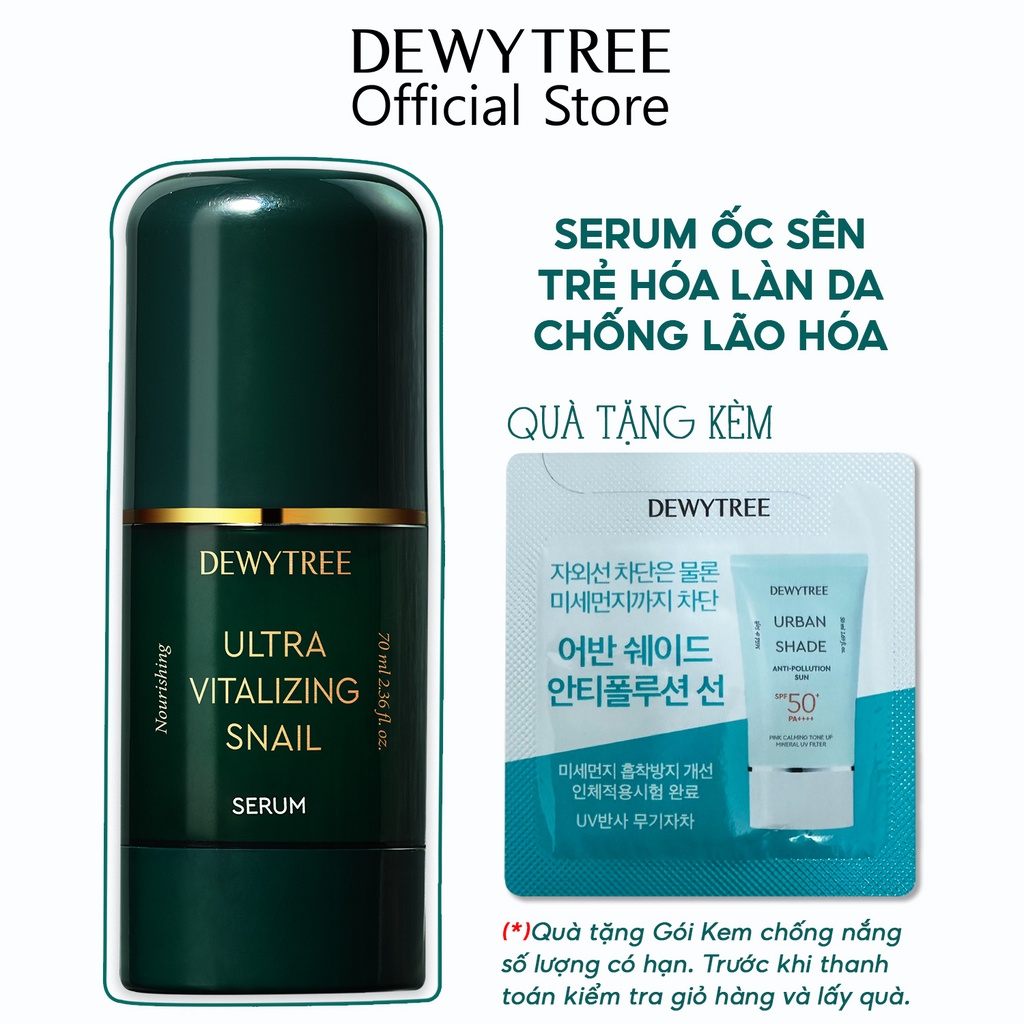 Tinh Chất Dưỡng Da Ốc Sên Chống Nhăn Và Ngăn Ngừa Nám Tàn Nhang Dewytree Ultra Vitalizing Snail Serum 70ml