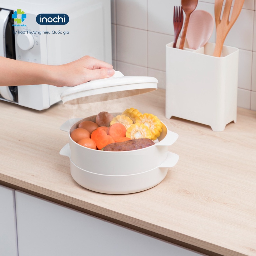 Khay/Xửng/Vỉ/Chõ Hấp nhựa inochi đa năng Hấp Bánh, Bánh Bao, Đồ Ăn 2-3-4 tầng chịu nhiệt tốt an toàn không độc hại