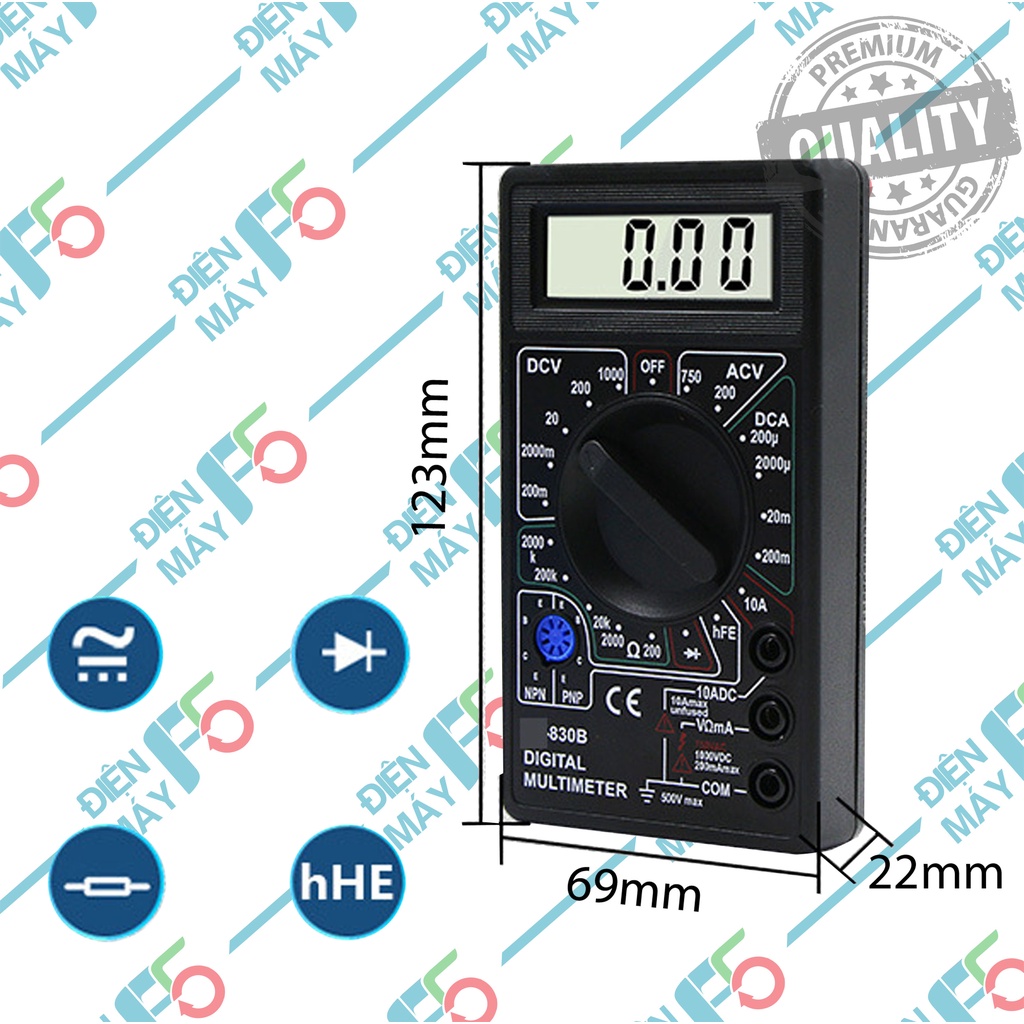 DMF5 Đồng hồ vạn năng , đồng hồ đo điện DT 830B , A830L , VOM - Ampe