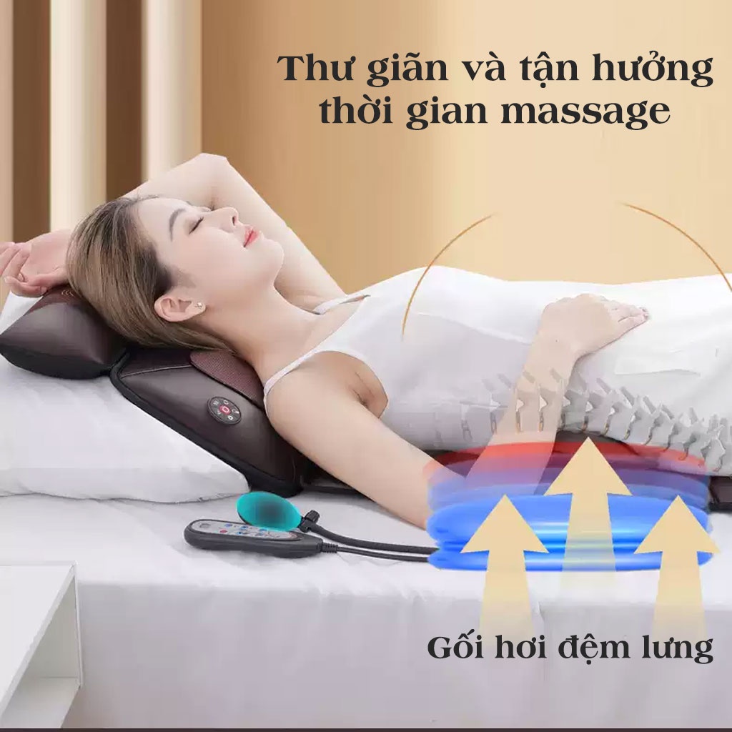 Đệm massage toàn thân, nệm massage xoa bóp giảm đau mỏi vai gáy phục hồi sức khỏe, máy mát xa đa năng cao cấp
